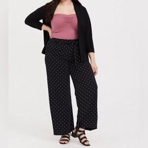 Torrid Black Dotted Crepe Wide Leg Pants Size 12